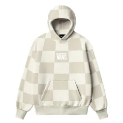Vans Tonal Check Stretch Logo Hoodie Marshmallow