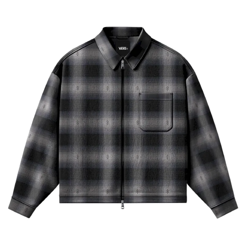 Vans Larkspur Zip-Hoodie Plaid Flannel Shirt Black