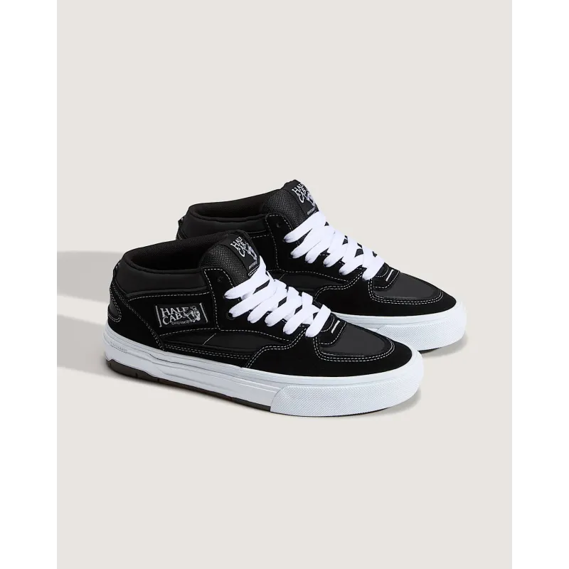 Vans Skate Half Cab Wafflecup Shoes Black/White - 8