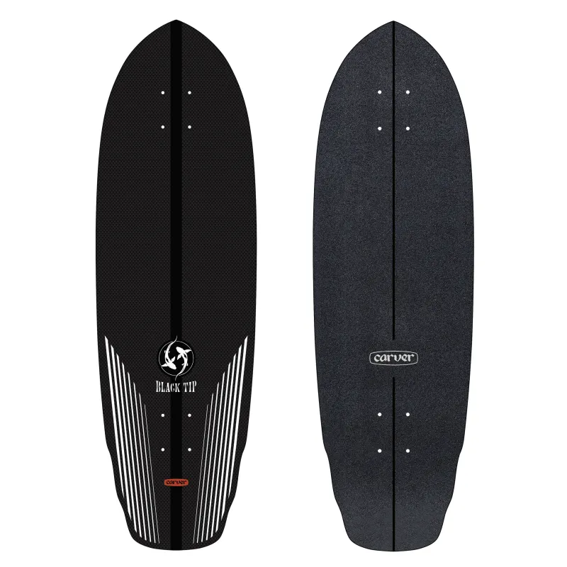 Carver Black Tip Carbon 33" Surf Skate Deck