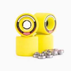 Hawgs 63mm Yellow Fatty Bearing Bundle 78A Longboard Wheels