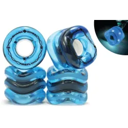 SharkWheel Firefly Transparent Blue With Blue Lights 60mm 78A Longboard Wheels