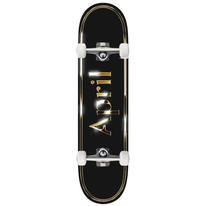 April OG Logo Golden Black 8.5" Skateboard Complete