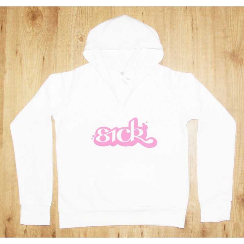 A Sick Girls Hoodie - White & Pink A Sick Girls Hoodie - White & Pink