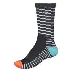 Globe Motion Crew Sock Black Steps