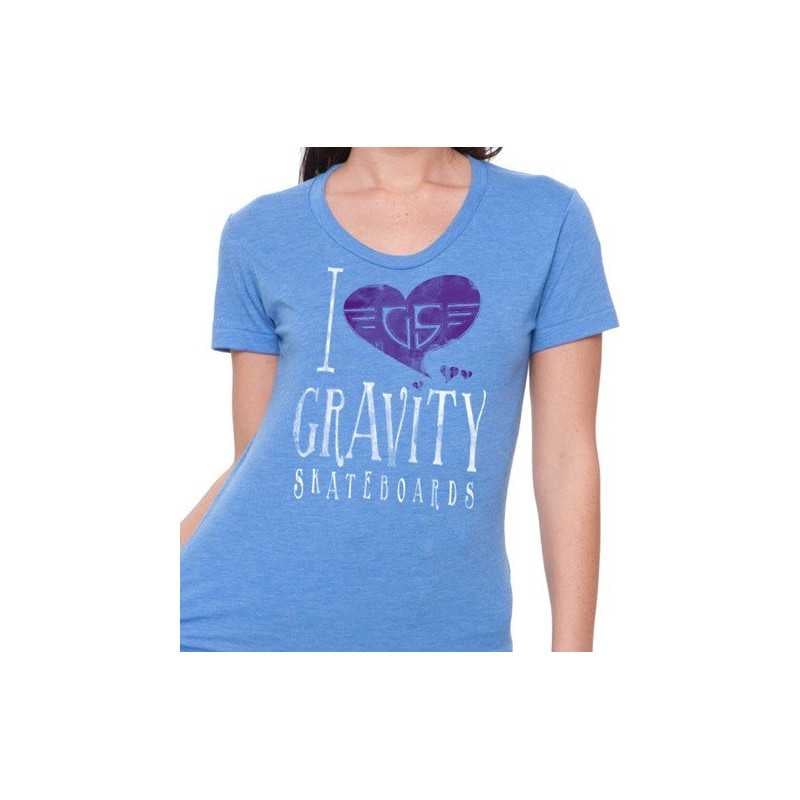 Gravity 'I Heart Gravity' Women's T-shirt- Light Blue