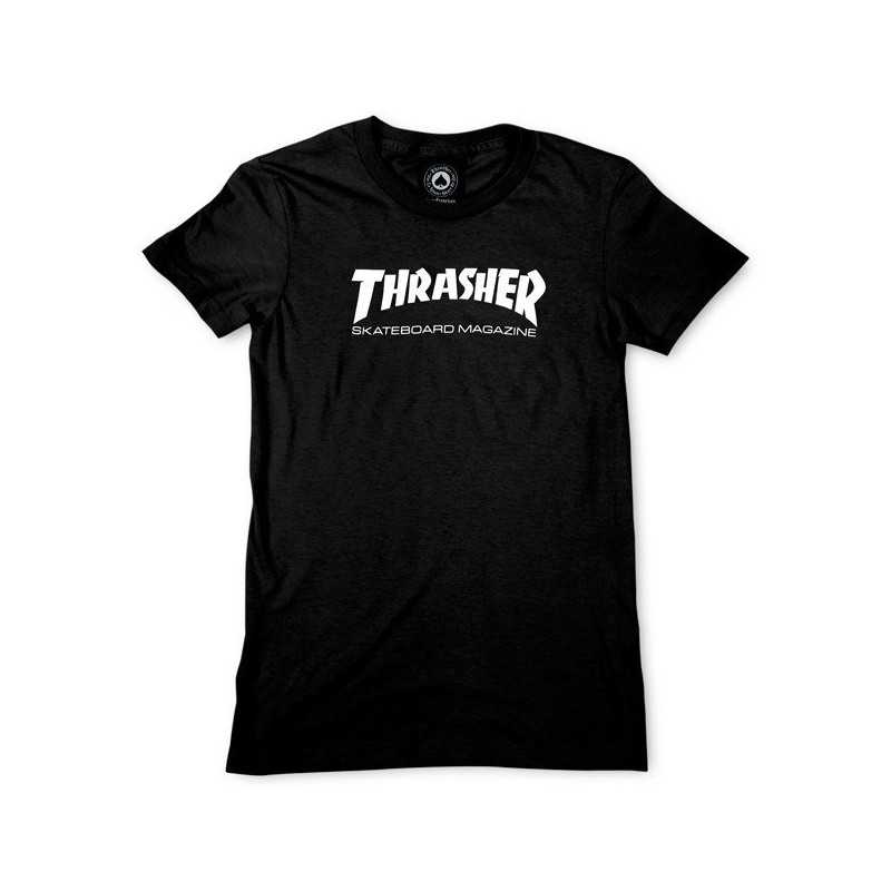 Thrasher Skate Mag Logo Girls Women's T-shirt Black