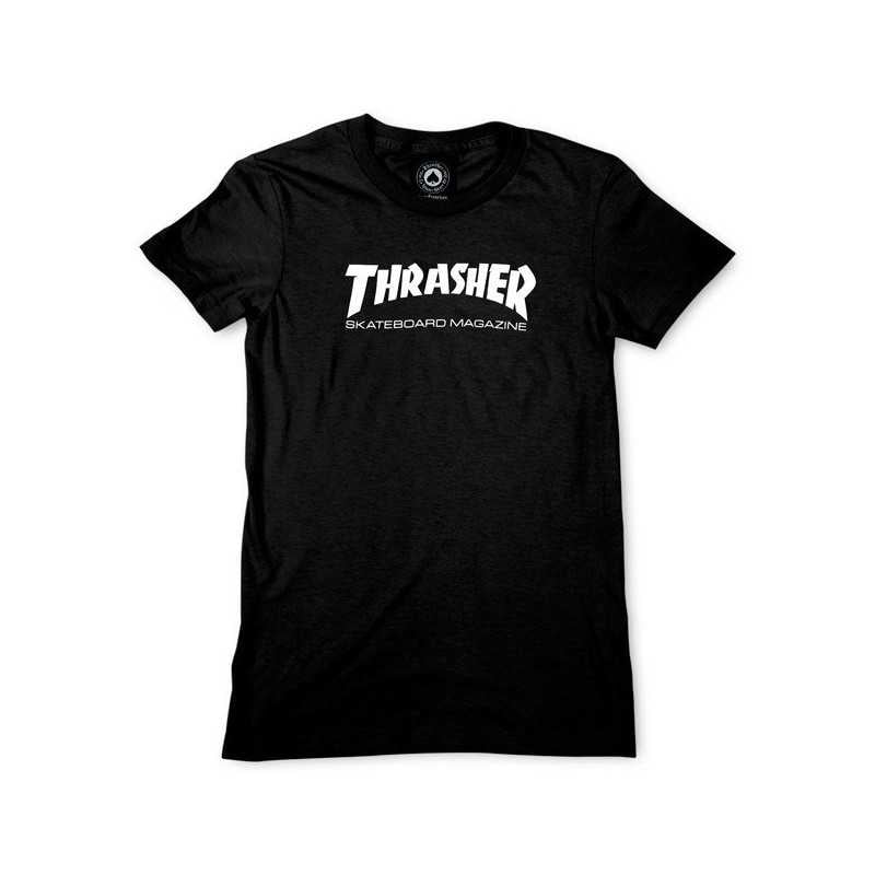 Thrasher Skate Mag Logo Girls Women's T-shirt Black