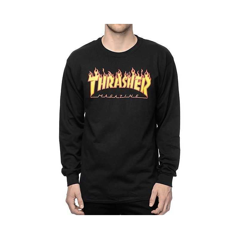 Thrasher Flame Longsleeve Black