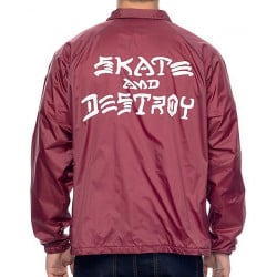 Thrasher Skate & Destroy Coach Jacket Maroon