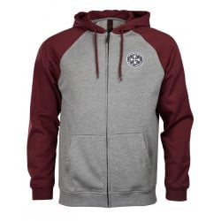 Independent Zip Hoodie ITC Cross Oxblood/Dark Heather