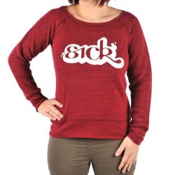 Sick Crewneck Sweater Girls Cardinal Red