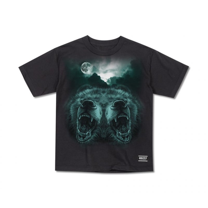 Grizzly Roar At The Moon Kids Cubs T-Shirt Black