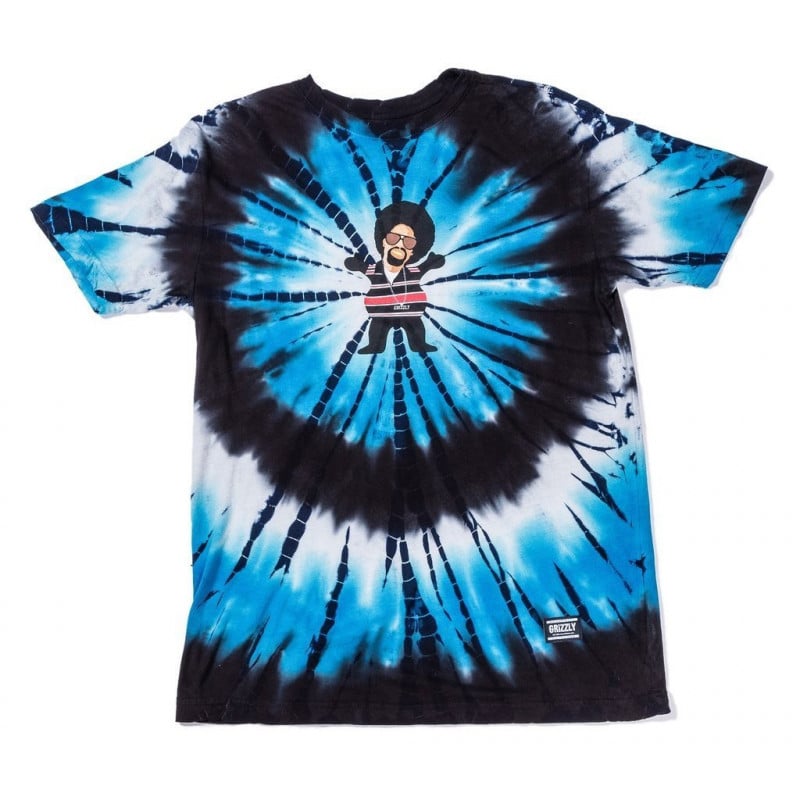 Grizzly Hyphy Bear T-Shirt Blue Tie-Dye