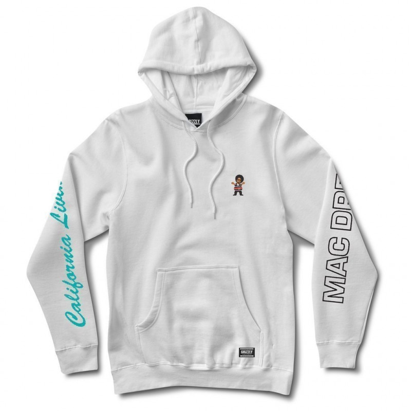 Grizzly California Livin Hooded Sweatshirt White