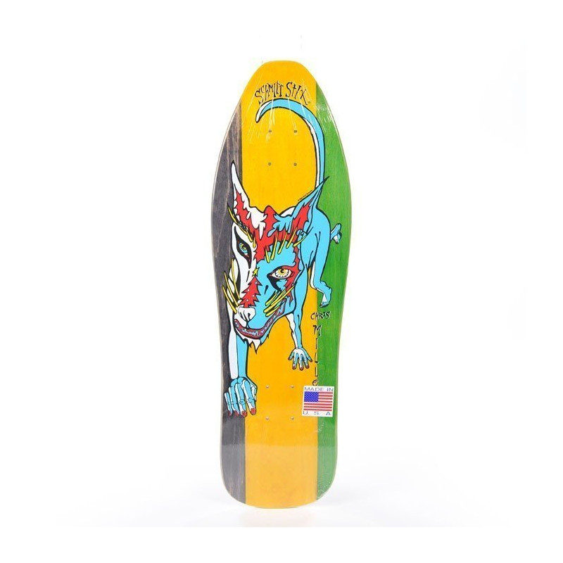 Schmitt Stix Chris Miller Mini Tri Color Black Yellow Green - Deck Only Schmitt Stix Chris Miller Mini Tri Color Black Yellow Green - Deck Only