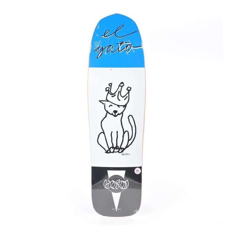 Hosoi El Gato Crown Deck White - Old School Skateboard Deck