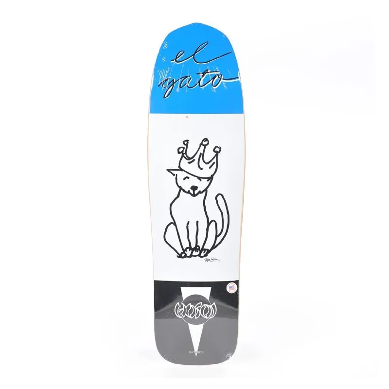 Hosoi El Gato Crown Deck White - Old School Skateboard Deck
