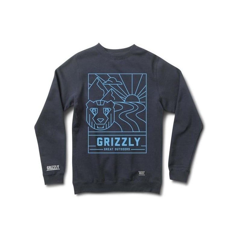 Grizzly Linescape Crewneck Black