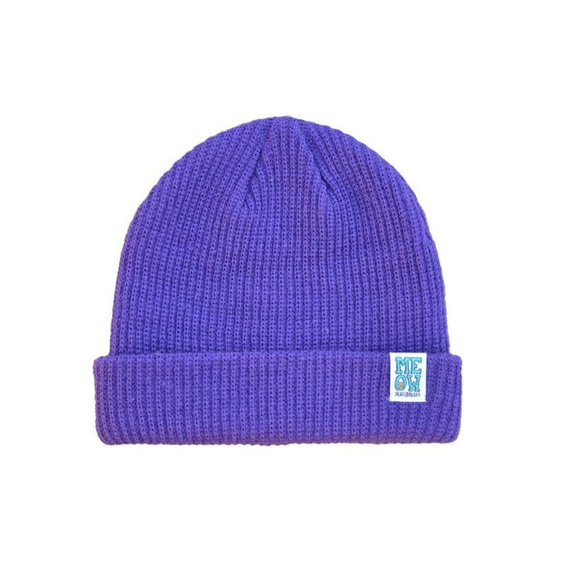Meow Stacked Beanie Purple Meow Stacked Beanie Purple