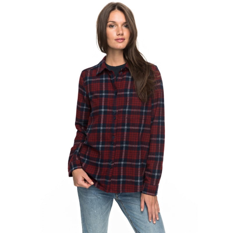 Roxy Heavy Feelings A Dress Scotty Plaid Shirt