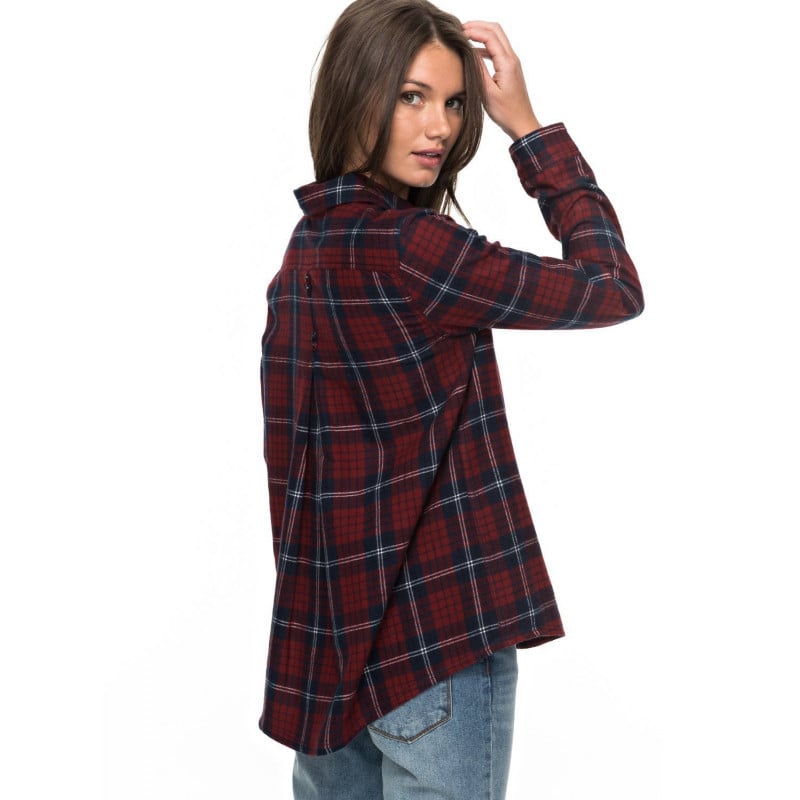 Roxy Heavy Feelings A Dress Scotty Plaid Shirt