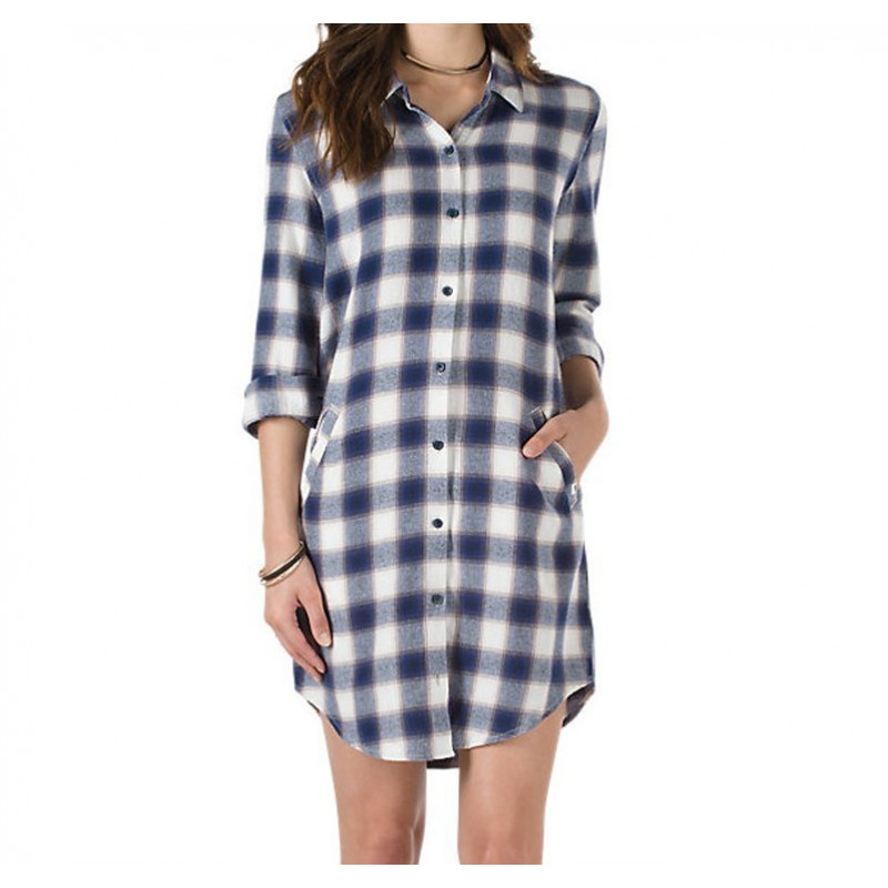 Vans Brigade II Women Flannel Shirt Dress Marshmellow Vans Brigade II Women Flannel Shirt Dress Marshmellow