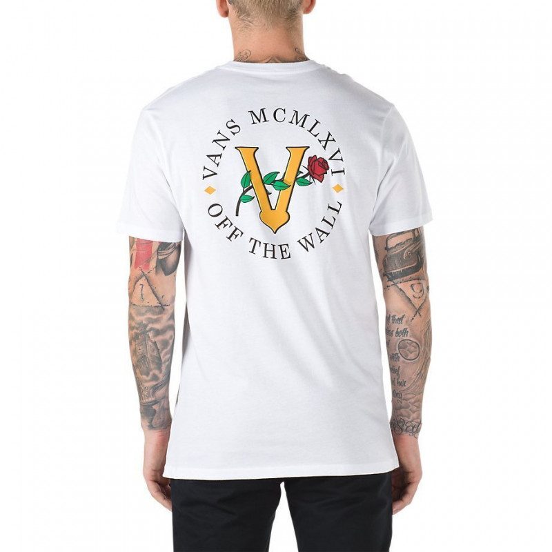Vans Royal Roses Pocket T-Shirt White Vans Royal Roses Pocket T-Shirt White