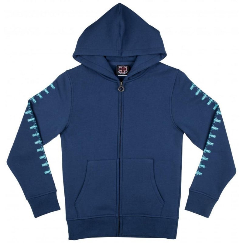 Independent OG Repeat Kids Zip Hoodie Navy