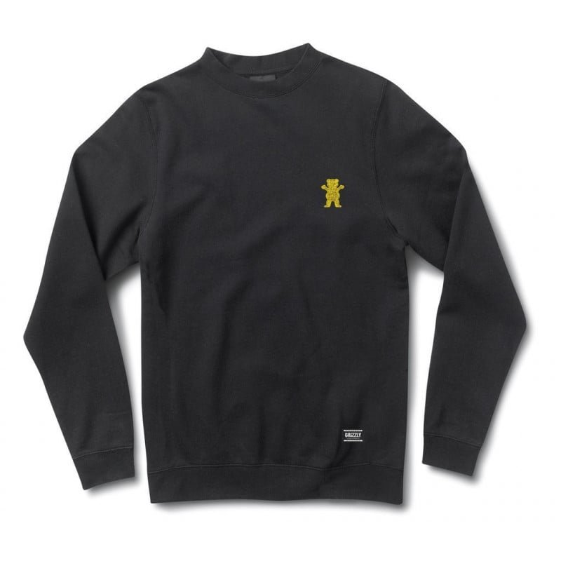 Grizzly Og Bear Embroidered Crewneck Black Grizzly Og Bear Embroidered Crewneck Black