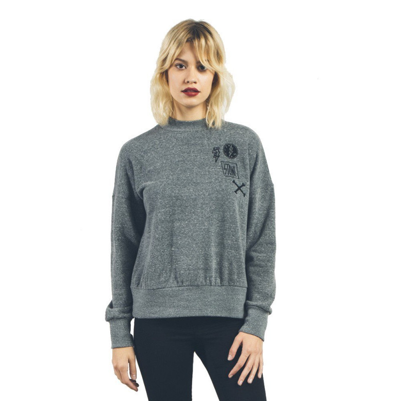 Volcom Stayin High Women's Fleece Crew Charcoal