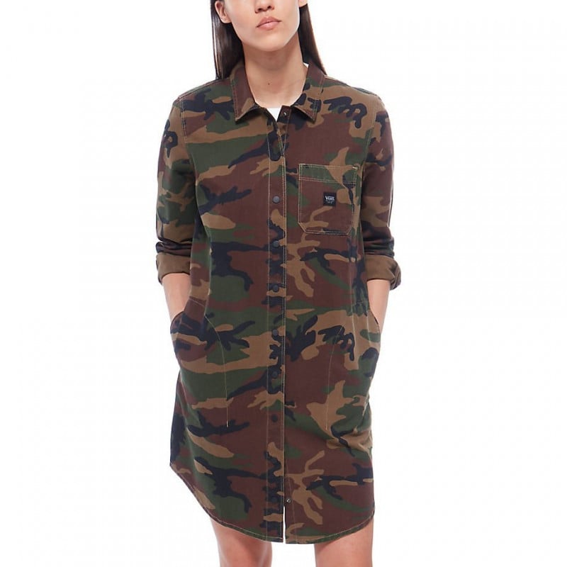 Vans Assembly Shirt Dress Camo