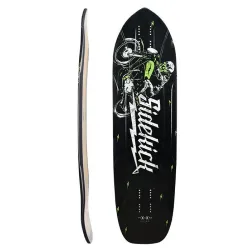 Moonshine Sidekick Zwart/White Longboard Deck