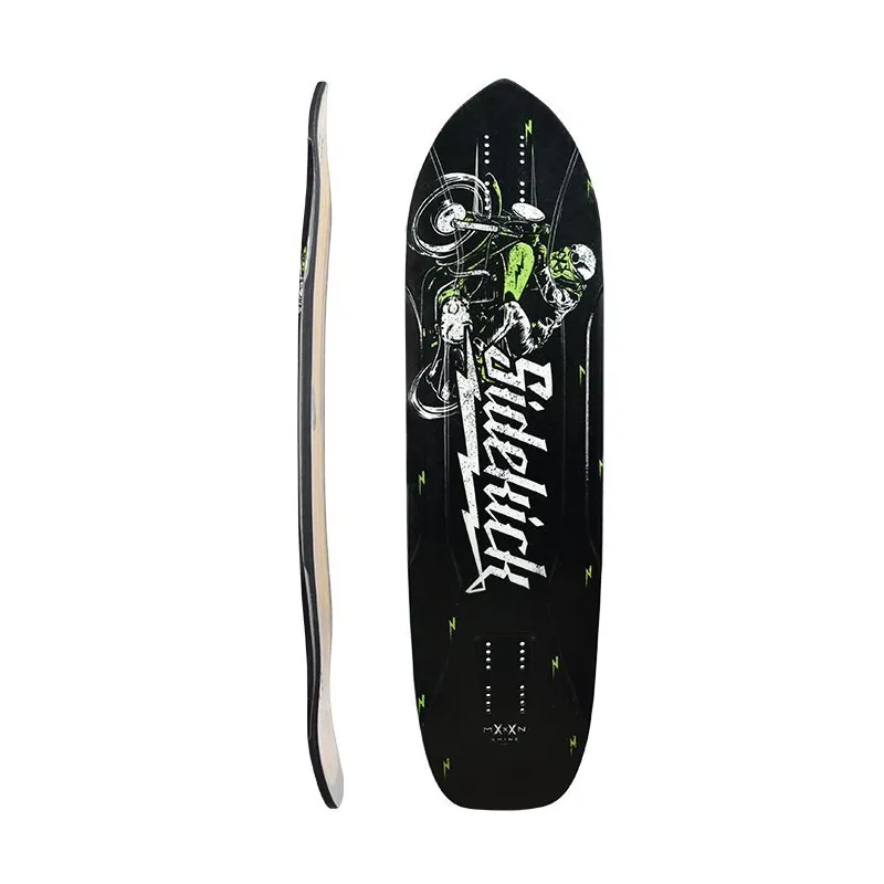 Moonshine Sidekick Black/White Longboard Deck
