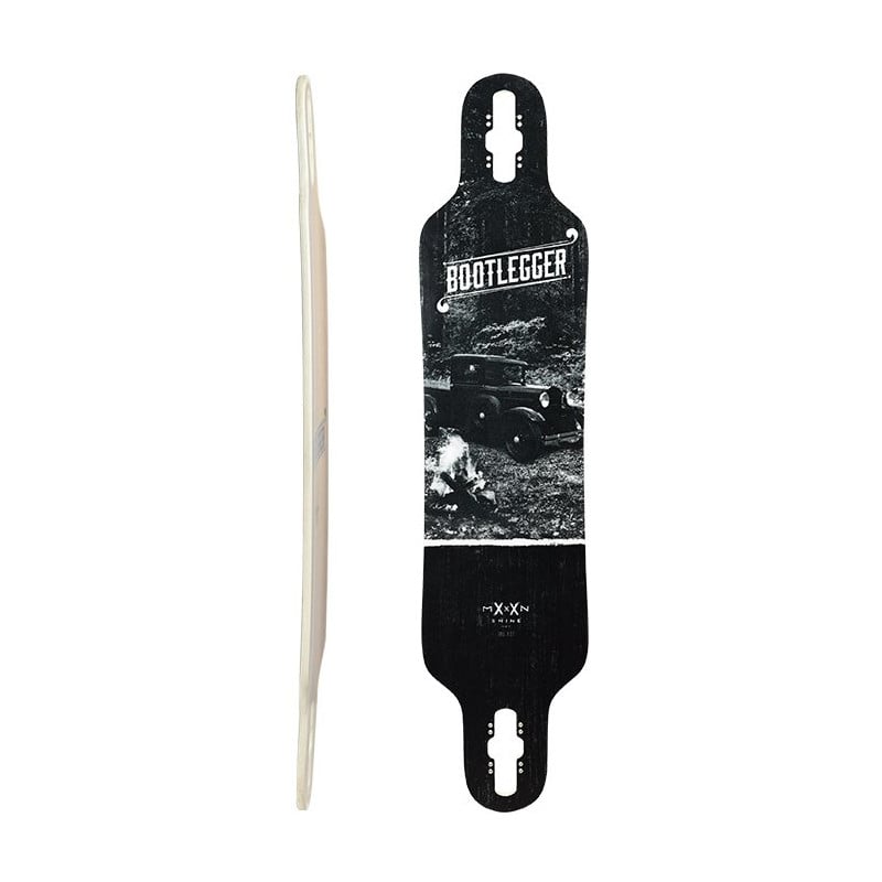 Moonshine Bootlegger Black/White Longboard Deck