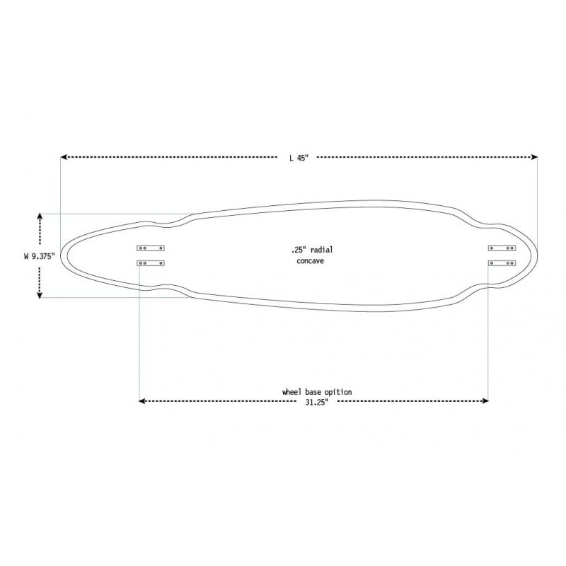 Moonshine Proof Blue/Yellow/Green Longboard Deck