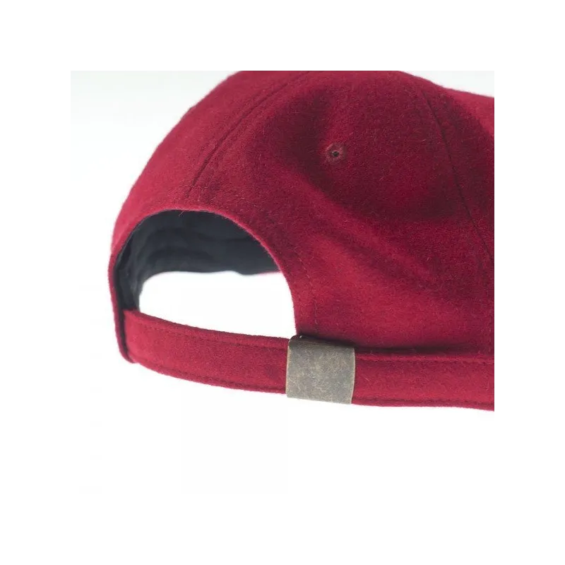 Magenta Plant 6 Panel Wool Cap Red