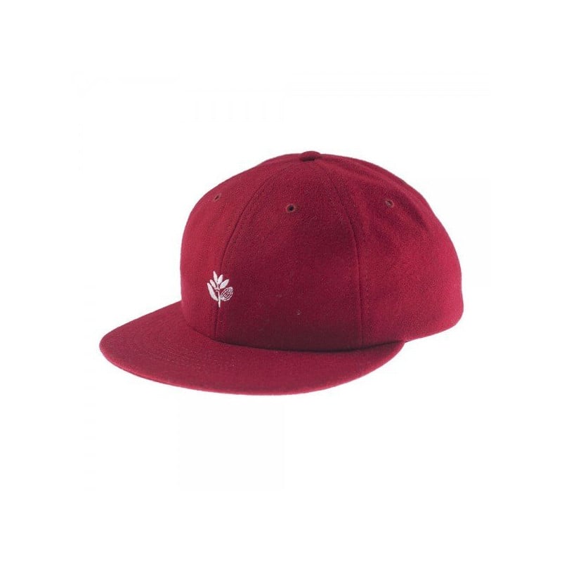 Magenta Plant 6 Panel Wool Cap Red