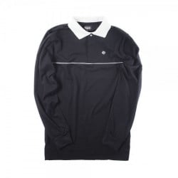 Magenta All Black Longsleeve Polo