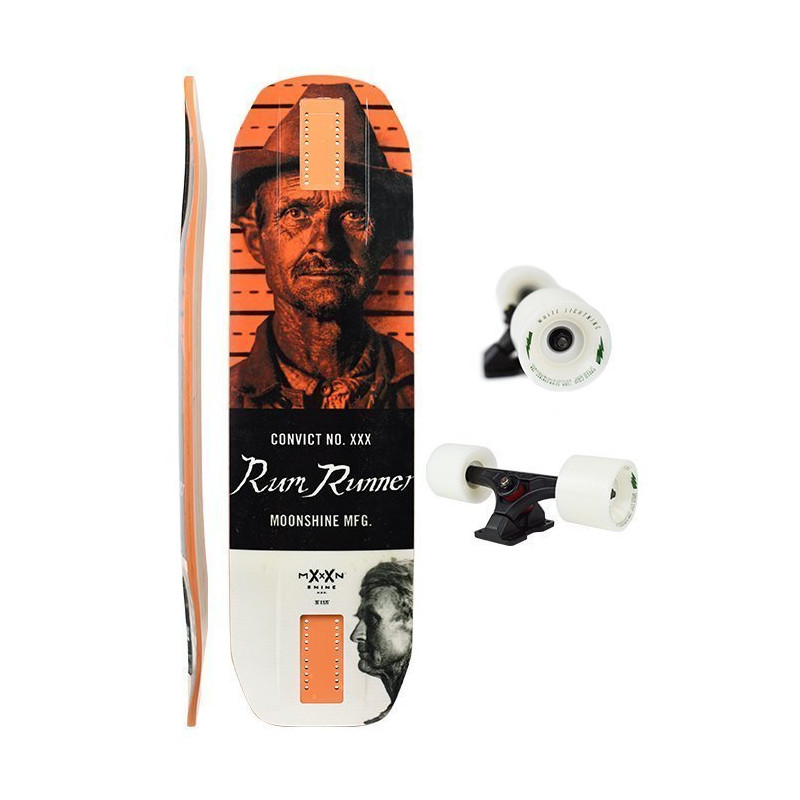 Moonshine Rum Runner White/Orange - Longboard Complete Moonshine Rum Runner White/Orange - Longboard Complete