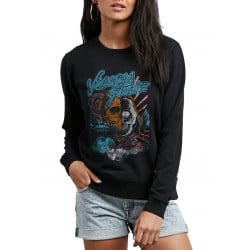 Volcom Women's Sound Check Women's Crewneck Fleece Black