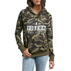 Volcom Vol Stone Women's Hoodie Dark Camo