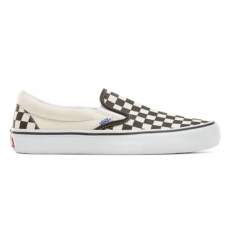 vans slip on checkerboard black white