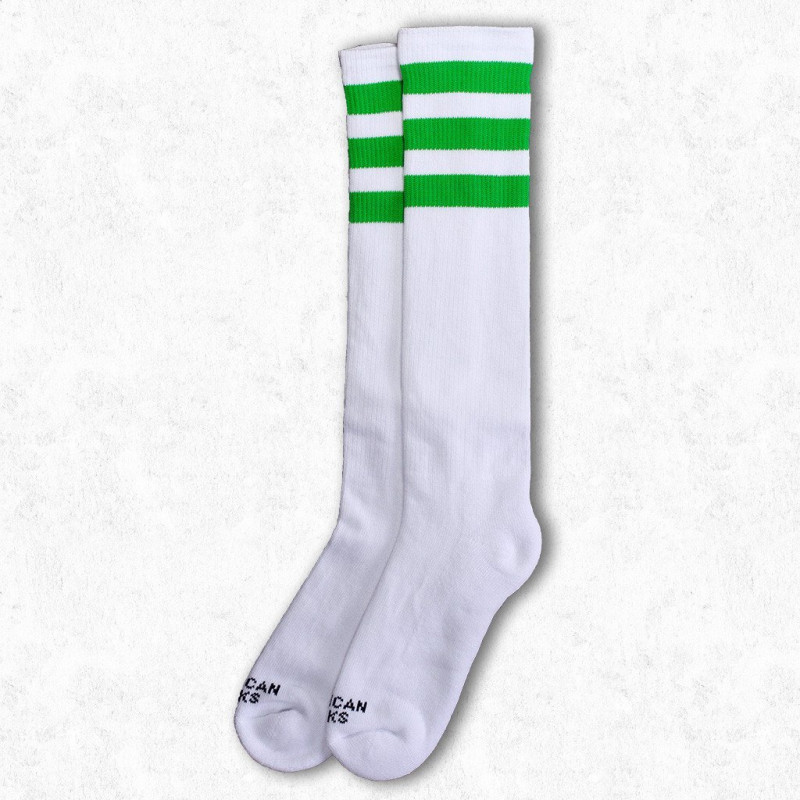 American Socks Green Day Knee High White/Green American Socks Green Day Knee High White/Green