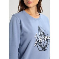 Volcom Sound Check Women's Crewneck Fleece Washed Blue