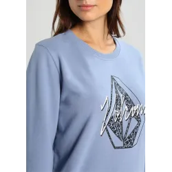 Volcom Sound Check Women's Crewneck Fleece Washed Blue