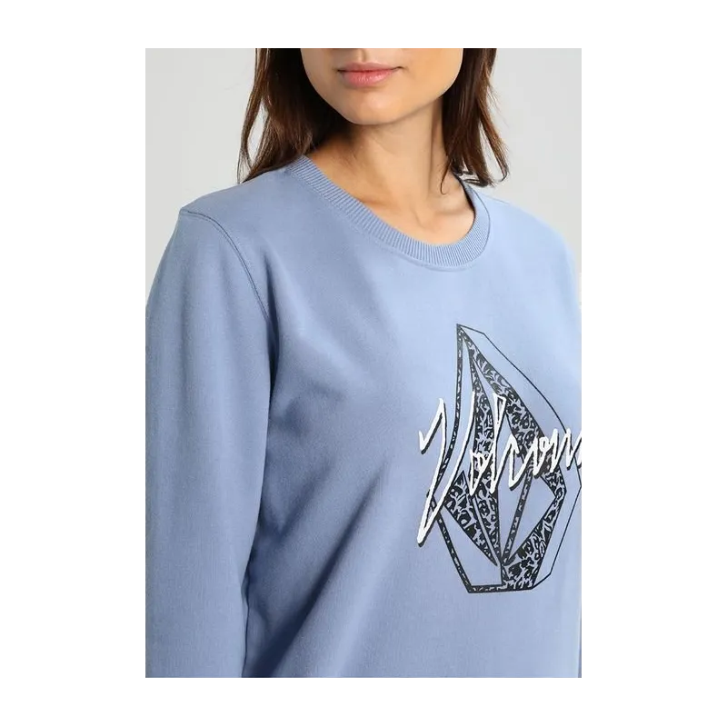 Volcom Sound Check Women's Crewneck Fleece Washed Blue