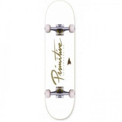 Primitive Nuevoscript White/Gold 7.625" Skateboard Complete