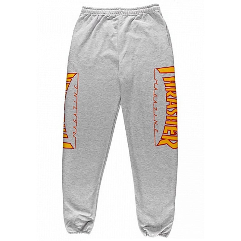Thrasher Flame Sweatpants Grey at 