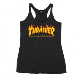 Thrasher Flame Logo Racerback Tank Top Black